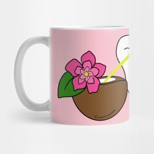 Cute Molar drinking coconut water illustration - for Dentists, Hygienists, Dental Assistants, Dental Students and anyone who loves teeth by Happimola Mug